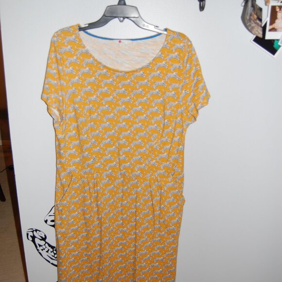 Boden Dresses & Skirts - BODEN YELLOW ZEBRA DRESS SIZE 14